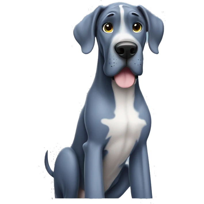 Blue great dane full body HAPPY emoji