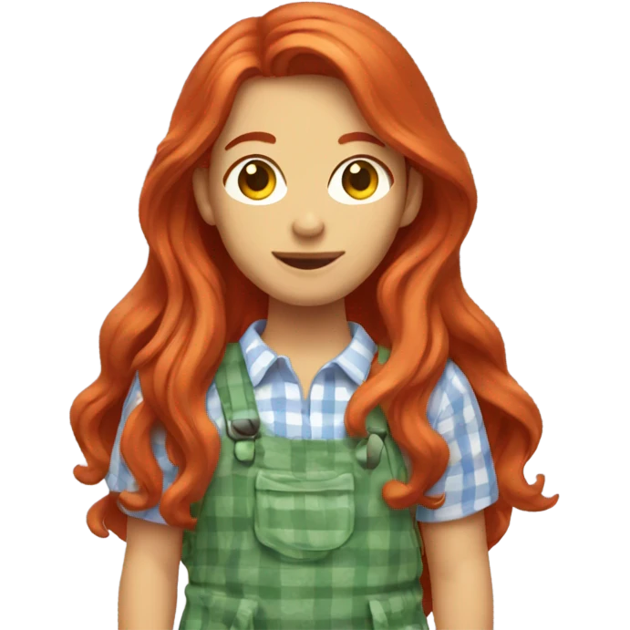 Red head with long hair wearing garden clothes emoji