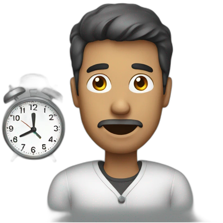 Man showing time emoji
