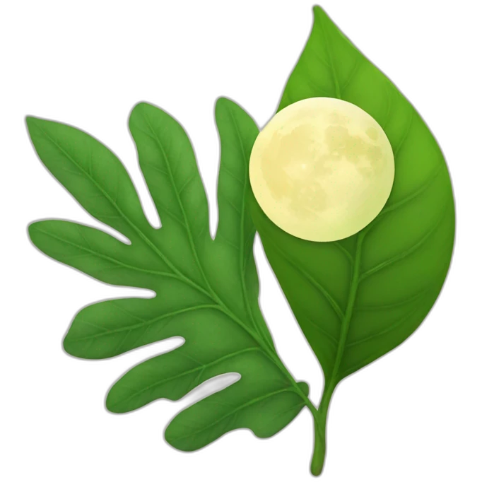 Mix of leaf and moon emoji