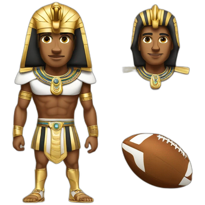 The Pharaoh of Egypt in the form of a football player emoji