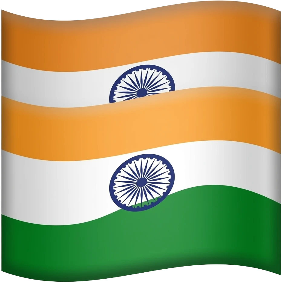 I need a emoji having indian flag 1st priority wirh hindu flag crossed with each othwr but first place should be india flag and it should be a little big emoji