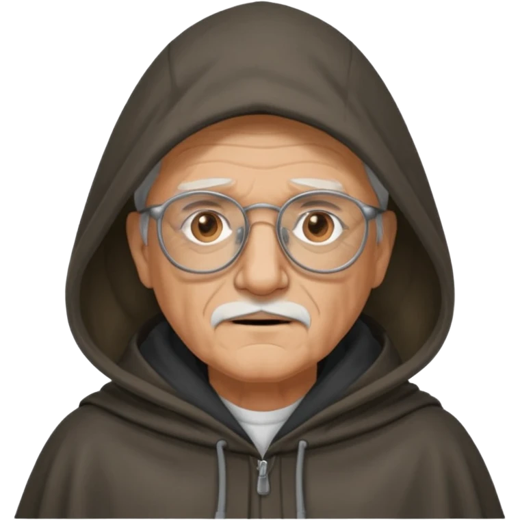 old Man with glasses in cloak over head emoji