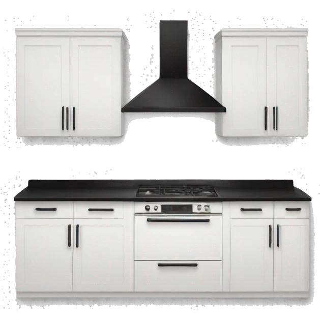 White kitchen with black handles emoji