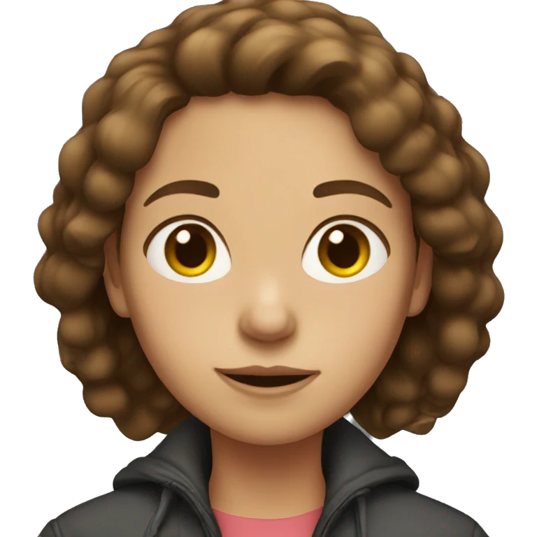 Brown-haired girl in jacket emoji