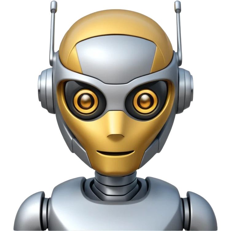 cool and modern robot to represent an AI agent emoji