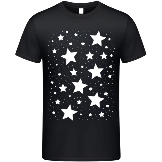 graphic tee shirt with stars design emoji