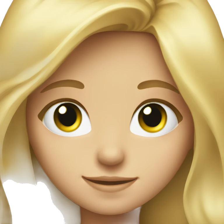 smiling girl with long blonde hair green eyes emoji