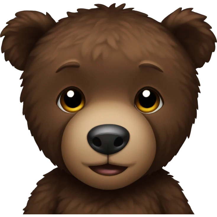 Dark Brown teddy bear emoji
