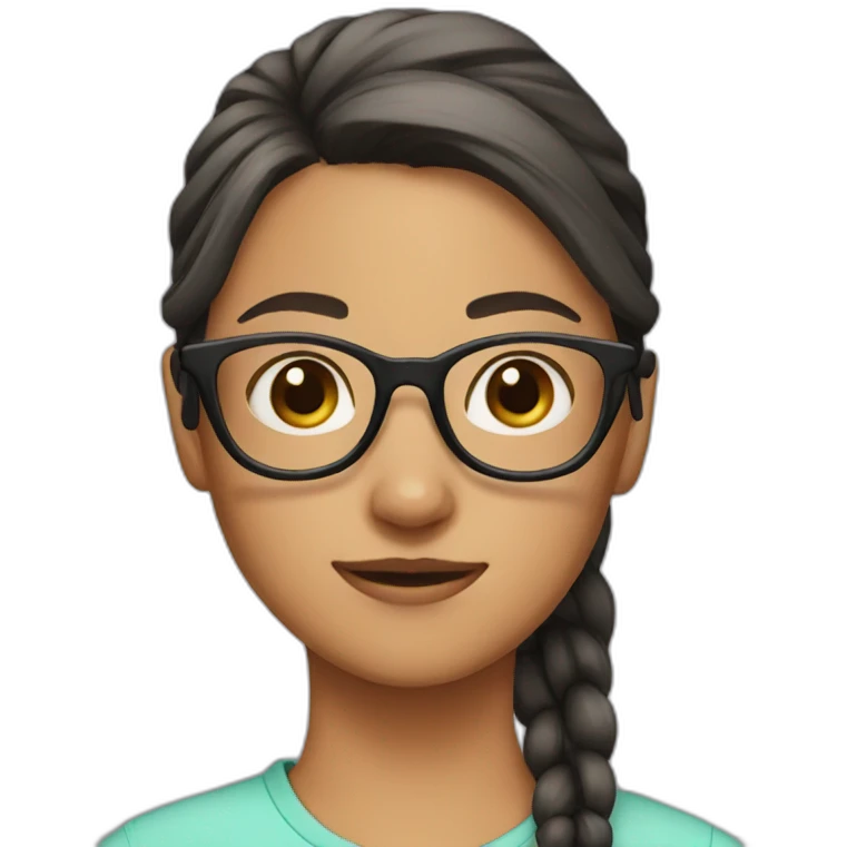 girl with ponytail with glasses emoji