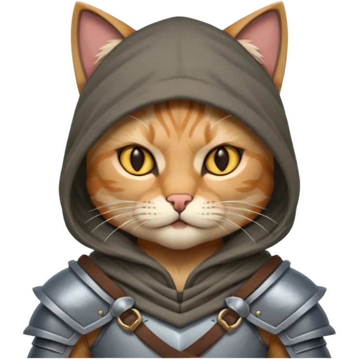 cat warrior with hood emoji