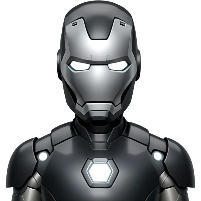 james rhodes black iron man black with silver face from civil war emoji