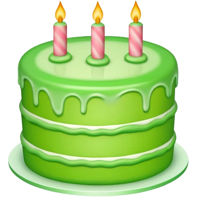 Bright green cake with the word brat  emoji