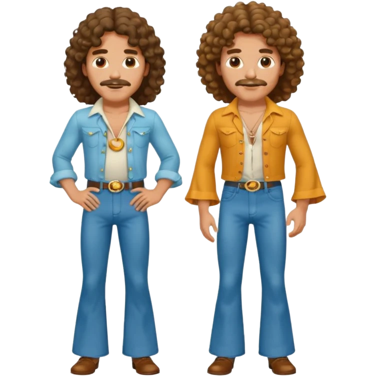 70s 80s men with long curly hair style  emoji