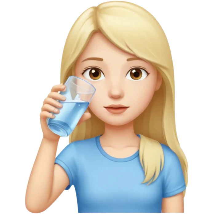a girl drinking water emoji