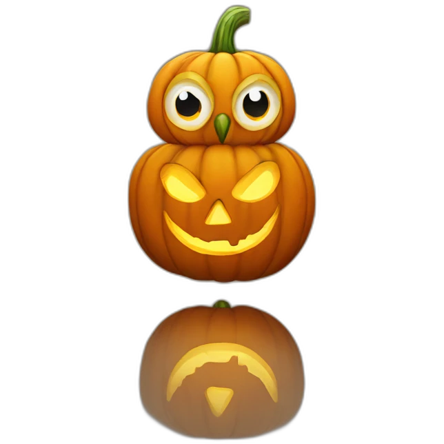owl popping out of pumpkin emoji