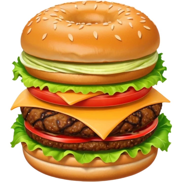 Burger with onion rings emoji