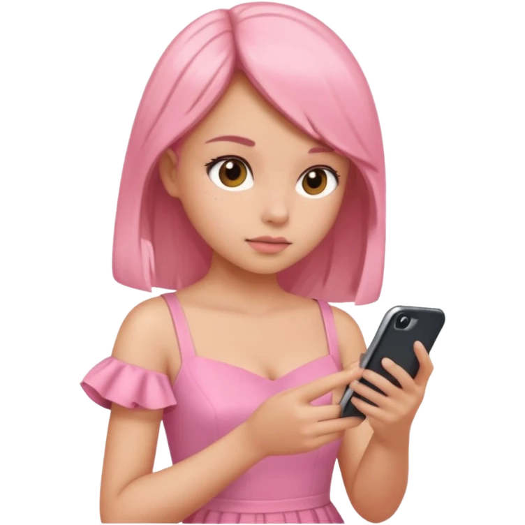 pink dressed girl online shopping  emoji