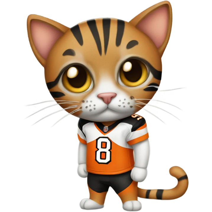 Cat wearing bengals jersey emoji