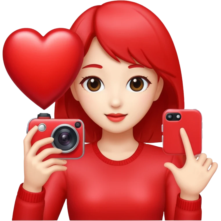 heart with K-pop idol selfie camera emoji