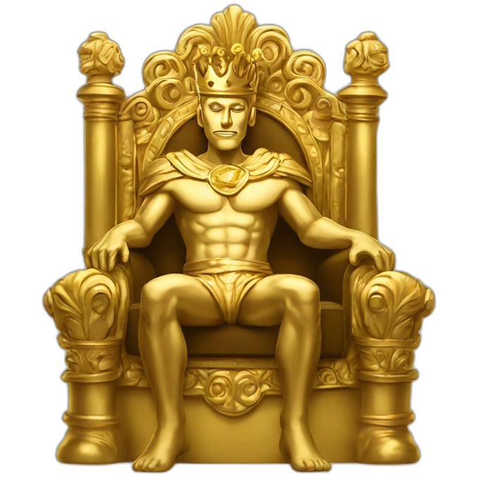 King Midas sitting on a throne made of solid gold emoji