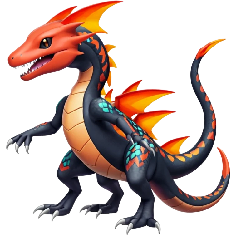 Meloetta-Garchomp-Salandit-Pokémon-Fakémon-fusion-hybrid-creature emoji