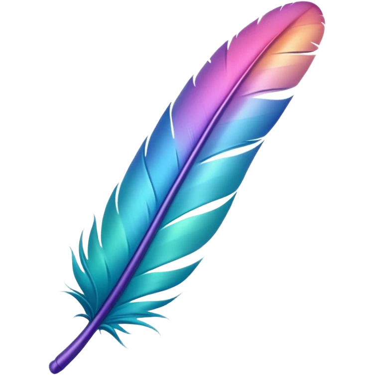 Shiny glossy vibrant colorful Pastel feather  emoji