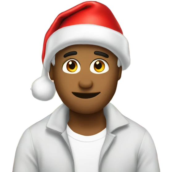 Picture of me from library with Santa hat emoji