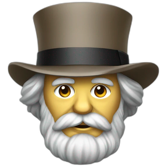 karl marx with a hat emoji