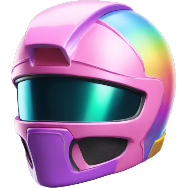 happy power ranger pastel rainbow helmet  emoji