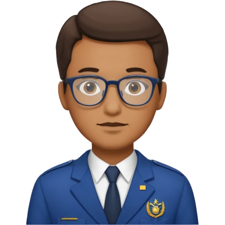male Librarian in foreign countries with glasses and uniform emoji