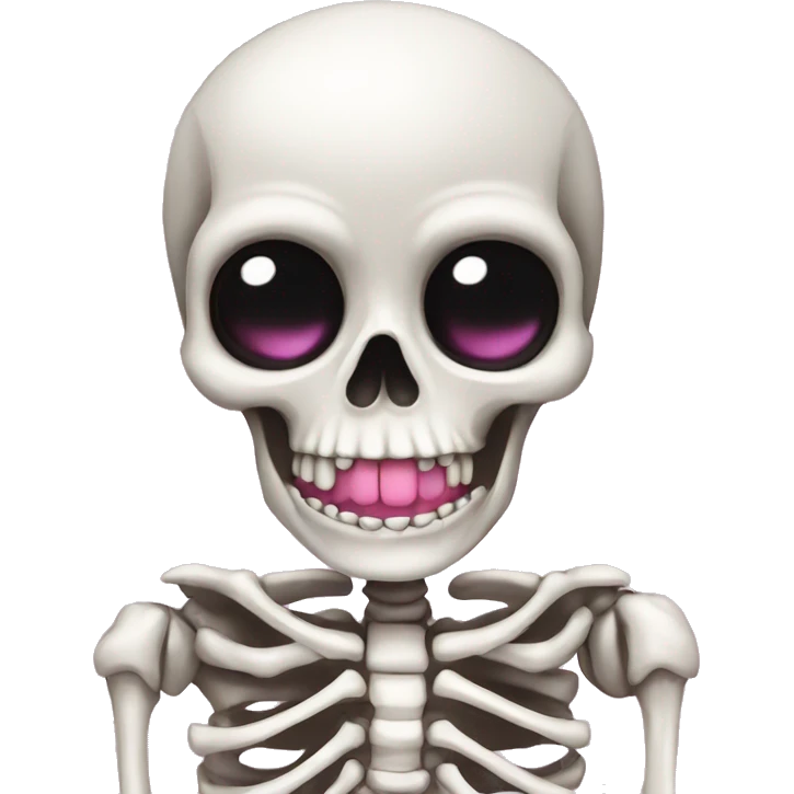 Cute skeleton with pink nails  emoji