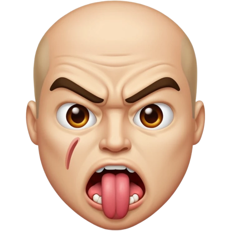 an angry face with his tounge sticking out emoji