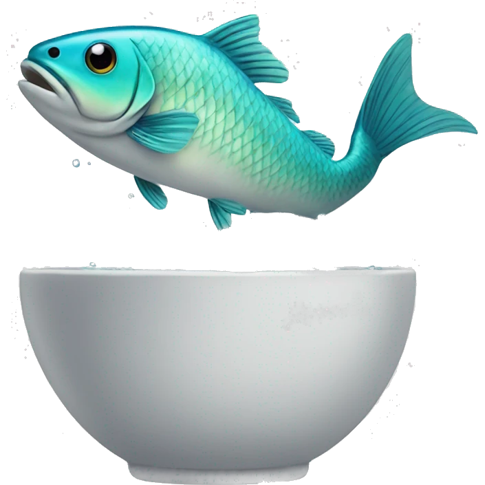 jumping fish out of bowl emoji