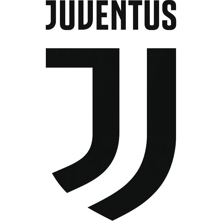Juventus football club logo in classic black and white emoji
