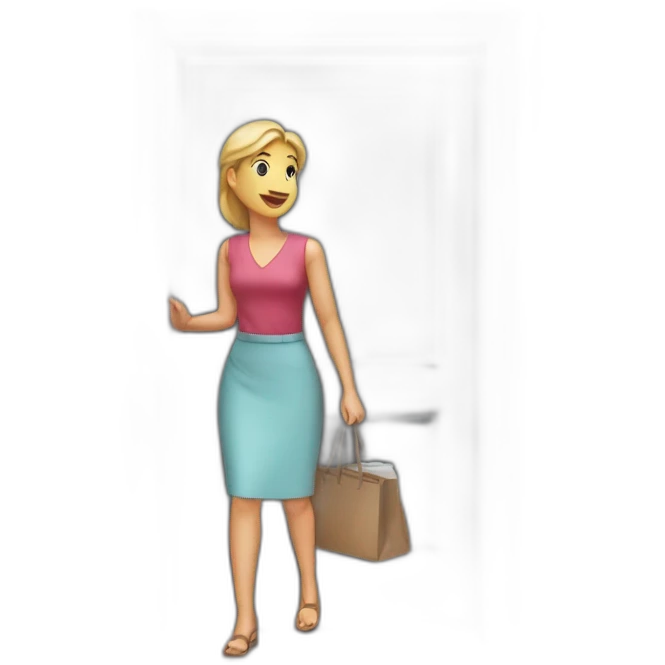 a woman is leaving in the door emoji