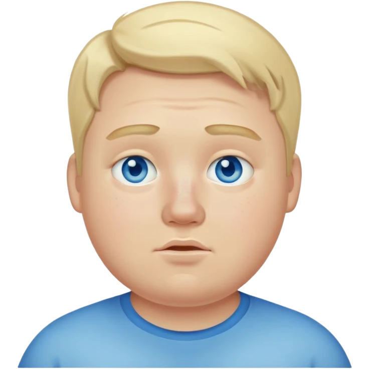 blonde white pale guy with blue eyes and acne and fat emoji