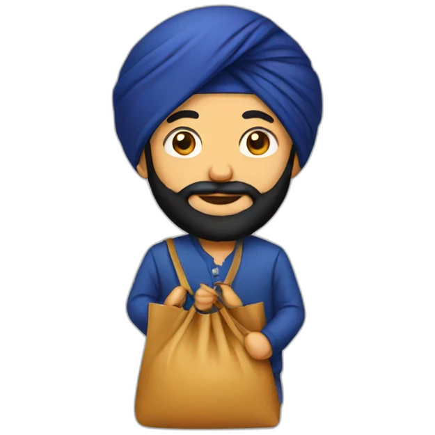 Sikh with bag emoji