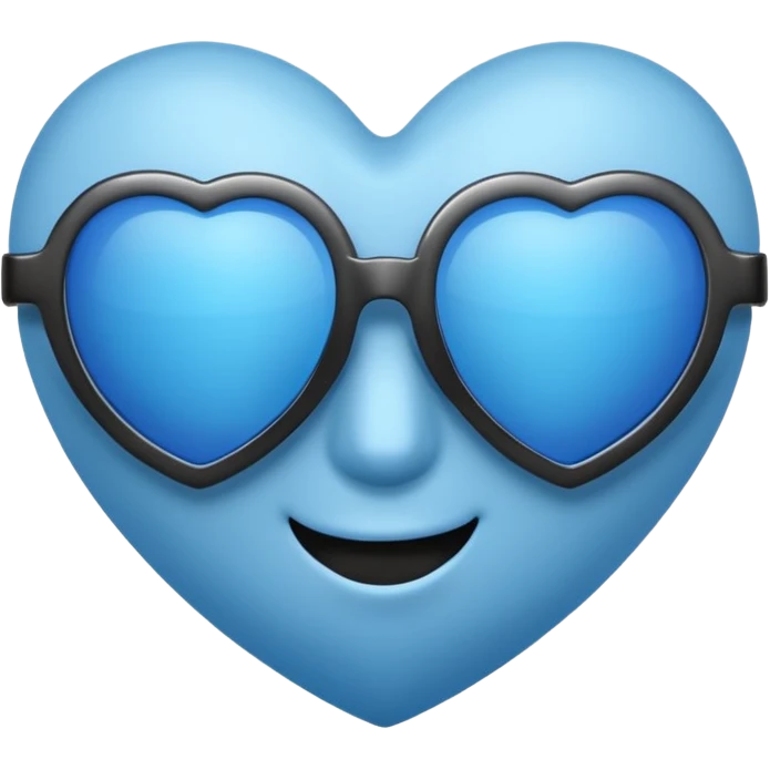 blue heart wearing sunglasses emoji