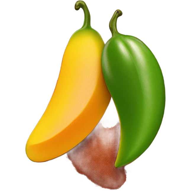Chilly powder on mango emoji