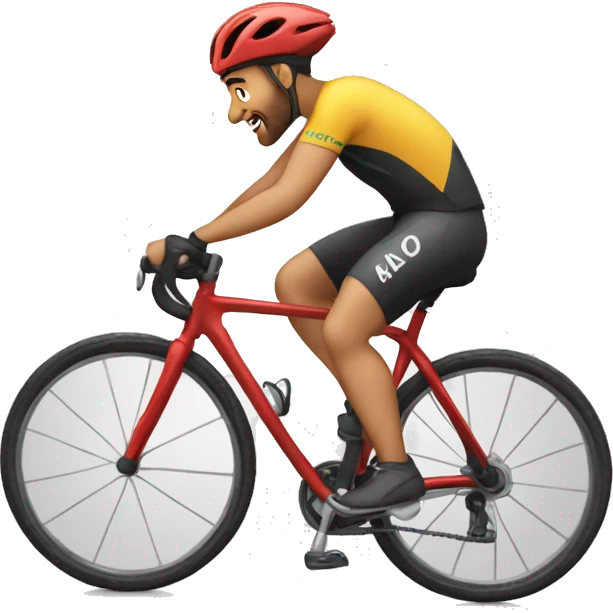 Emoticono de ciclista subiendo un uerto  emoji