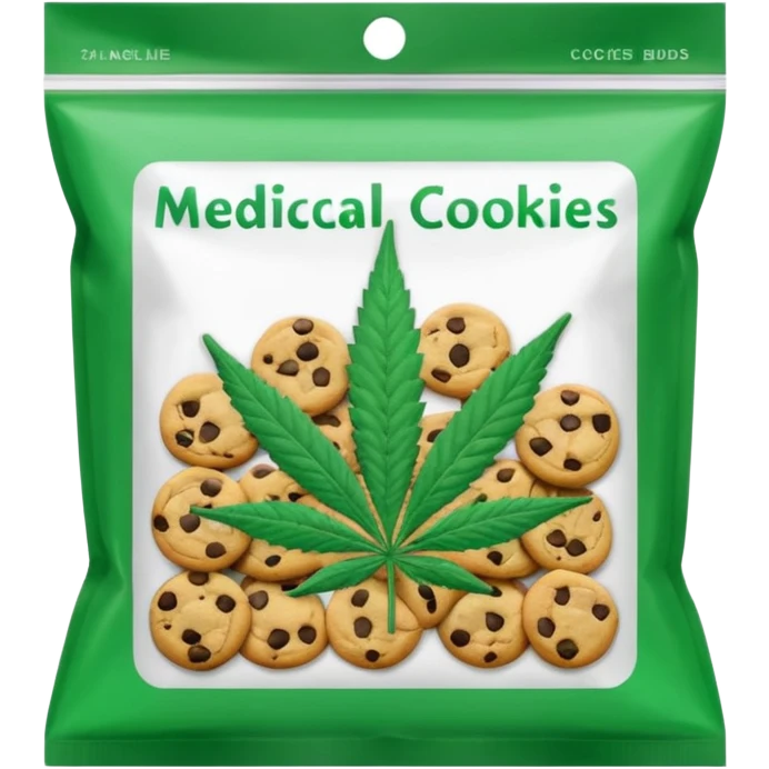 Weed pound baggie with the name medical cookies on it

 emoji