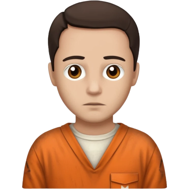 Jack Bolton from Poison with light skin, brown eyes, dark brown hair, ivory inmate outfit  emoji