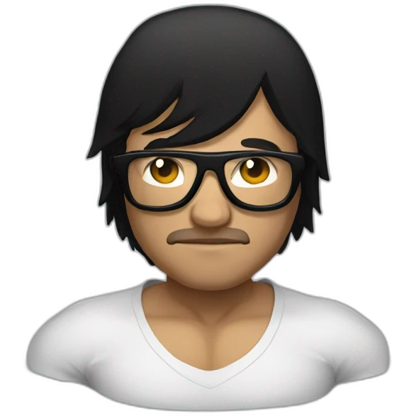 MMA fighter with glases black hair emoji