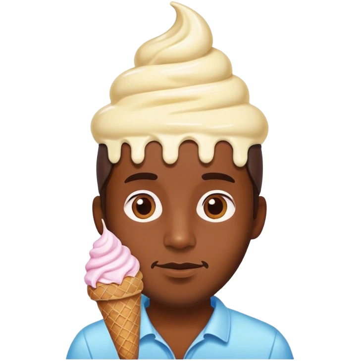 Man with ice cream on head emoji