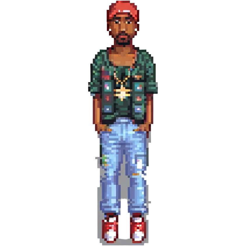 2Pac в полный рост, no background emoji