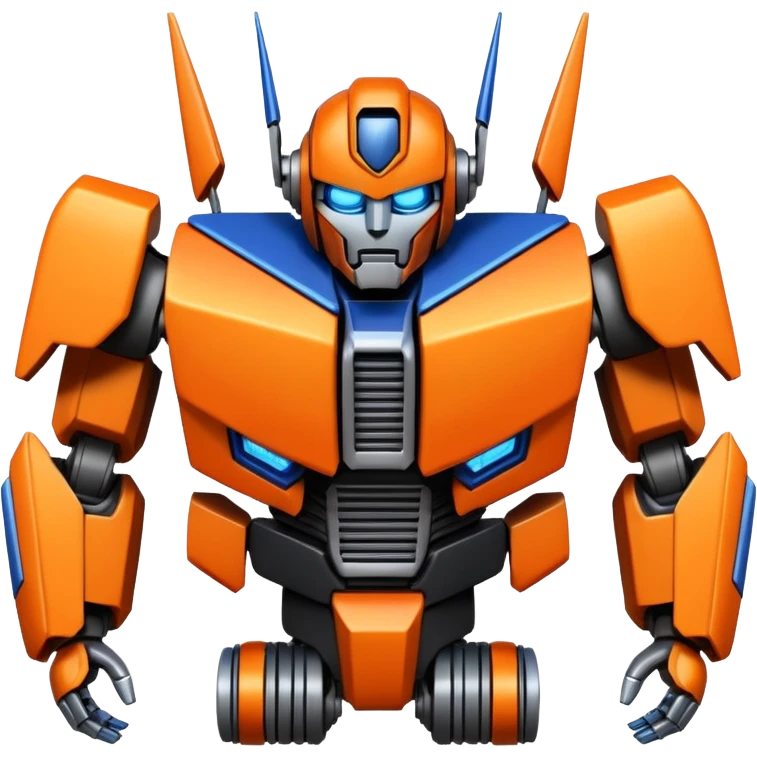 Transformer oranger and black with blue emoji