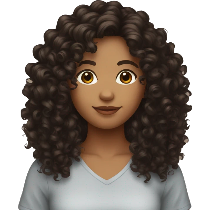 Dark brown curly hair emoji