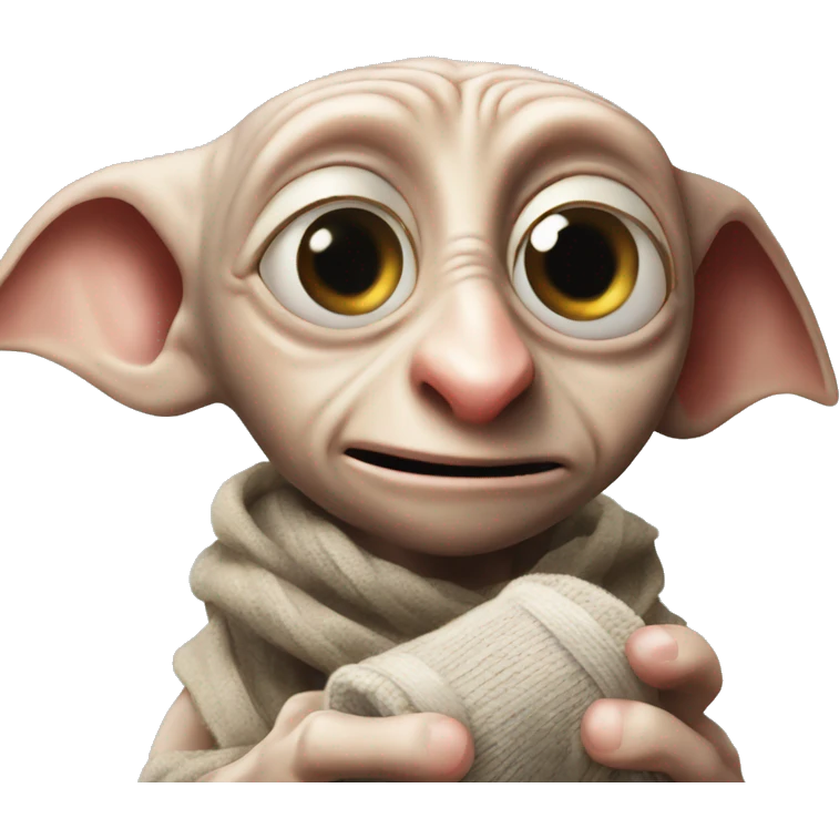 Dobby holding a sock emoji
