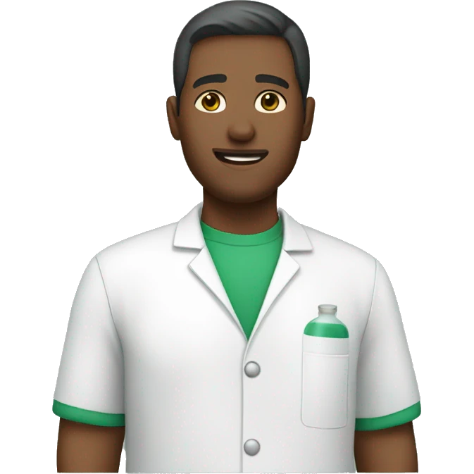 pharmacist wearing green inner shirt emoji
